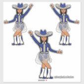 Western Blauw Zilveren Stickers #2 (Vel)