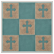 Western, Blauwgroen, bruin, kunstleder, 9 inch