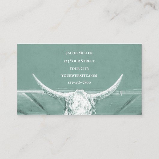 Western Blauwgroen Witte Roeststip Koe Visitekaartje (Achterkant)