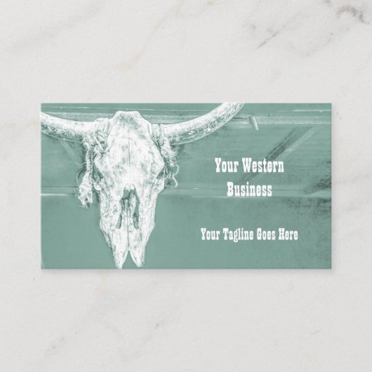 Western Blauwgroen Witte Roeststip Koe Visitekaartje (Voorkant)