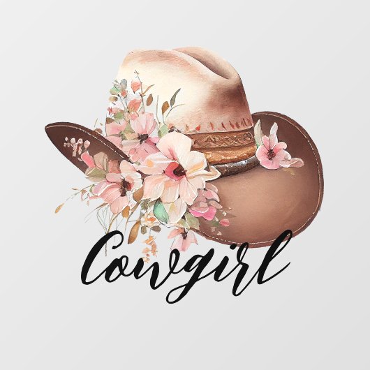 Western Bloemen Cowgirl Pet Raamsticker (Vel)