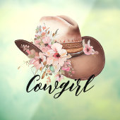 Western Bloemen Cowgirl Pet Raamsticker (Vel 3)
