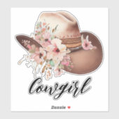 Western Bloemen Cowgirl Pet Sticker (Vel)