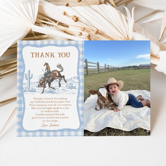 Western Blue Boys Rodeo Cowboy Bedankkaart