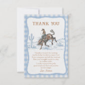 Western Blue Boys Rodeo Cowboy Bedankkaart (Voorkant)