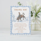 Western Blue Boys Rodeo Cowboy Bedankkaart (Staand voorkant)