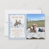 Western Blue Boys Rodeo Cowboy Bedankkaart (Voorkant)