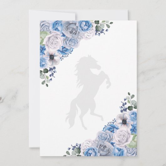 Western Blue Charro Bewaar de datum Quinceañera Kaart (Achterkant)