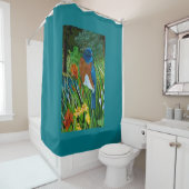 Western Bluebird Shower Curtain Douchegordijn (In situ)