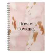 Western Blush Pink Cream Faux Koeienhuid Notitieboek (Voorkant)