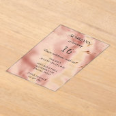 Western Blush Pink Faux Cowhide Birthday Acryl Uitnodigingen (Laagn)