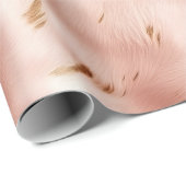 Western Blush Pink Faux Koeienhuid Vrijgezellenfee Cadeaupapier (Rol Hoek)