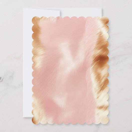 Western Blush Roze Bruin Koeienhuid Kaart (Achterkant)