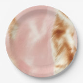 Western Blush Roze Bruin Koeienhuid Papieren Bordje (Voorkant)