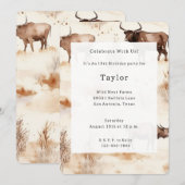 Western Boerderij Animal Highland Koe Verjaardag Kaart (Voorkant / Achterkant)