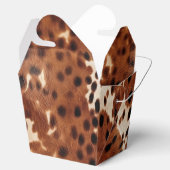 Western Boerderij bruin crème Koeienhuid Bedankdoosjes (Geopend)