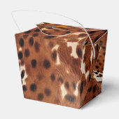 Western Boerderij bruin crème Koeienhuid Bedankdoosjes (Achterkant)