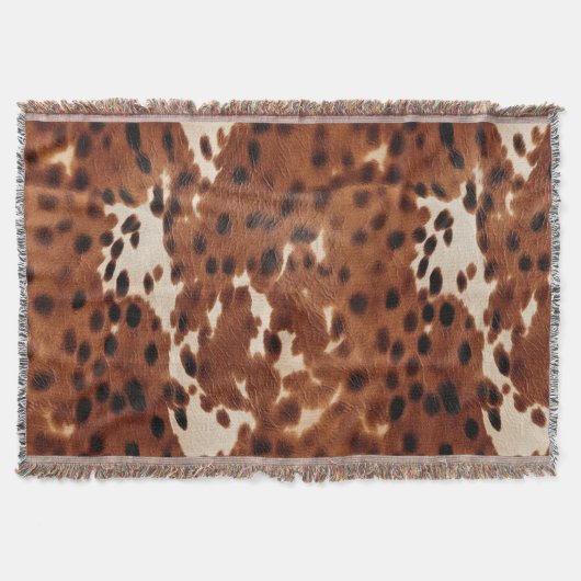 Western Boerderij bruin crème Koeienhuid Deken (Voorkant)