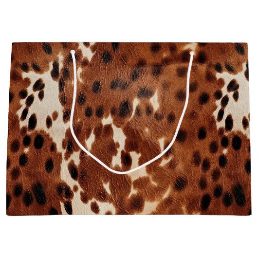 Western Boerderij bruin crème Koeienhuid Groot Cadeauzakje (Voorkant)