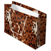 Western Boerderij bruin crème Koeienhuid Groot Cadeauzakje (Voorkant Gekanteld)