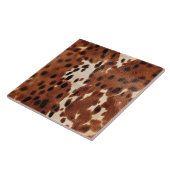 Western Boerderij bruin crème Koeienhuid Tegeltje (Zijkant)