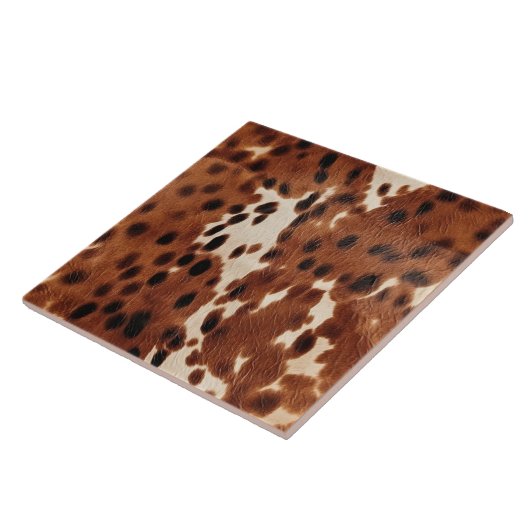 Western Boerderij bruin crème Koeienhuid Tegeltje (Zijkant)