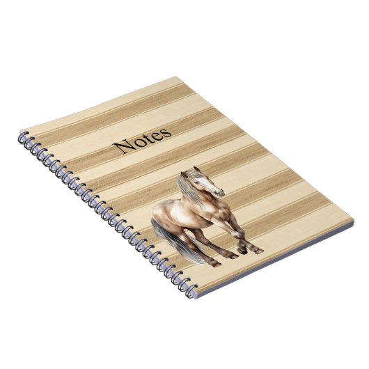Western Boerderij Cream Stripes Horse Notitieboek (Rechterzijde)