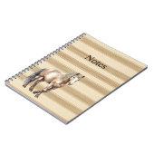 Western Boerderij Cream Stripes Horse Notitieboek (Linkerzijde)