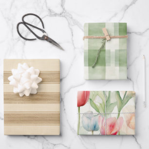 Western Boerderij Cream Stripes Inpakpapier Vel