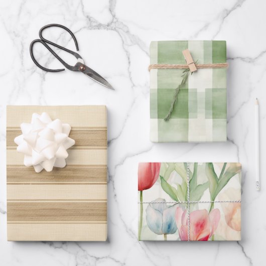 Western Boerderij Cream Stripes Inpakpapier Vel (Voorkant)