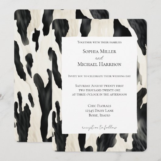 Western Boerderij Dierlijke Koe Kaart (Voorkant / Achterkant)