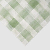Western Boerderij Green Cream Plaid Stripes Kerst Tissuepapier (Detail)
