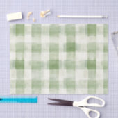 Western Boerderij Green Cream Plaid Stripes Kerst Tissuepapier (Craft)