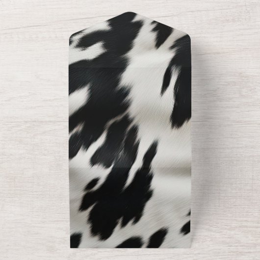 Western Boerderij Koeienhuid All In One Uitnodiging (Buitenkant)