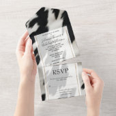 Western Boerderij Koeienhuid All In One Uitnodiging (Afscheurbaar)