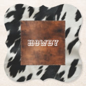 Western Boerderij Koeienhuid Kartonnen Onderzetters (Voorkant)