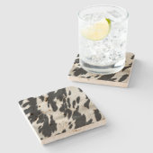 Western Boerderij Koeienhuid Stenen Onderzetter (Zijkant)