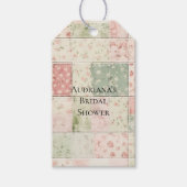 Western Boerderij Mint Roze Bloemen Quilt Patronen Cadeaulabel (Voorkant)