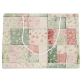 Western Boerderij Mint Roze Bloemen Quilt Patronen Groot Cadeauzakje (Voorkant)