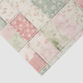 Western Boerderij Mint Roze Bloemen Quilt Patronen Tissuepapier (Detail)