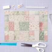 Western Boerderij Mint Roze Bloemen Quilt Patronen Tissuepapier (Craft)