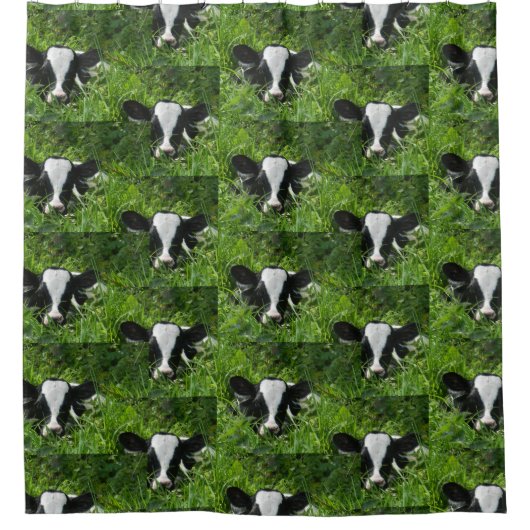 Western Boerderij Ranch Holstein Calf in gras Douchegordijn (Voorkant)