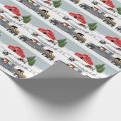 Western Boerderij Ranch Santa Cattle and Dog Cadeaupapier (Hoek)