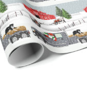 Western Boerderij Ranch Santa Cattle and Dog Cadeaupapier (Rol Hoek)