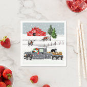 Western Boerderij Ranch Santa Cattle and Dog Servet (Insitu)