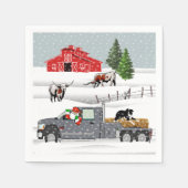 Western Boerderij Ranch Santa Cattle and Dog Servet (Voorkant)