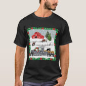 Western Boerderij Ranch Santa Cattle and Dog T-shirt (Voorkant)