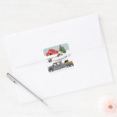 Western Boerderij Ranch Santa Cattle and Dog Vierkante Sticker (Envelop)