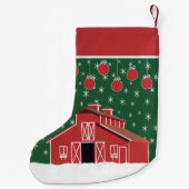 Western Boerderij van Rode Barn Ranch Kleine Kerstsok (Achterkant)