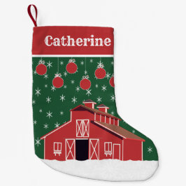 Western Boerderij van Rode Barn Ranch Kleine Kerstsok